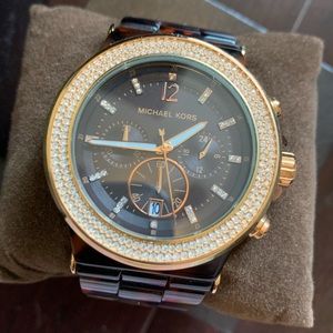 Michael Kors tortoise and rose gold women’s watch